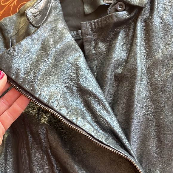 MUUBAA sz6 suede leather moto jacket iridescent - Picture 3 of 8